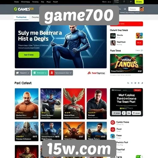 Análise da interface do usuário do site game700